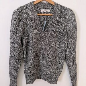 Puffed Sleeve v-neck Sweater